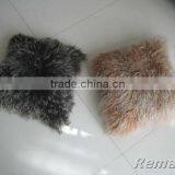Factory Wholesale 100% Real Tibetan Mongolian Lamb Skin Fur Pillow thumbnail-3