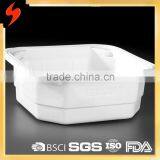 High Quality Food Grade PP 900ml White Rectangular Food Tray With FDA Certified
