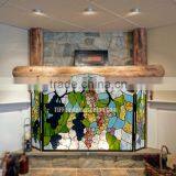 F-6 Grape Style Tiffany Stained Glass Fireplace Europe Style Stained Glass Panel Wholesale China Tiffany Windows thumbnail-3