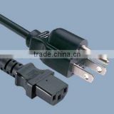 Japan 3 pin plug to IEC320 C13 power cord PSE certified
