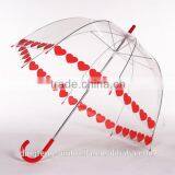 Nice Look Apollo Pvc Children Umbrella Dome Shape With a Red Edge
