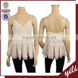 2016 Sexy Casual Sleeveless Bandage Fashion Backless Summer Lace Vest thumbnail-1