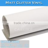 Self Adhesive White Matt Glitter Car Body Wrap Silver Vinyl Sticker Roll