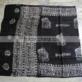Black Printed Prayer Scarves Pareo Sarongs om