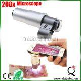 Portable 200x LED Light Microscope White Blue Lighting Microscope for Smartphone Mobile Phone Cover Clip Mount for Iphone 6 Plus thumbnail-6