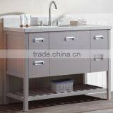 Free Standing Elegant Gray Paint Color Single Sink Modern Bathroom Vanity thumbnail-2