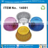colorful aluminium foil round puding cup for candy and pudding cup item no 14081