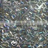 High Quality Fashion JS Glass Seed Beads - 409# Rainbow Opague Black 2-CUT Beads For Garment & Jewelry