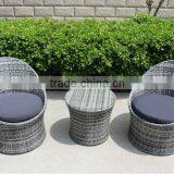 Flat rattan round outdoor furniture bistro set