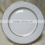 Porcelain Flat Plate of 10.5" Inch With Embossed White Body thumbnail-1