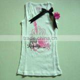 Girls Rib Cotton Glitter Printed Tank Top thumbnail-1