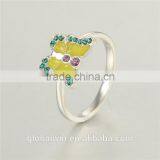 Hot Sale Silver Ring Fancy Yellow Enamel Color Butterfly Custom Logo Silver 925 Cheap Rings thumbnail-6