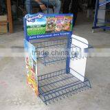 Counter Top Metal Snacks Display Fixture for 2 Shelves