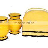 Personalized Handmade Color Glazed Decorative Yellow Napkin Holder Set