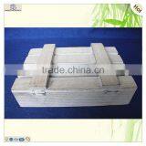 Recyclable Plate Lid Antique Rustic Cuboid Paulownia Wooden Box thumbnail-4