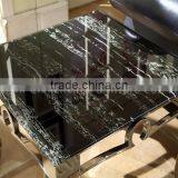 Stainless Steel Support Mirrored Marble Side Table thumbnail-3