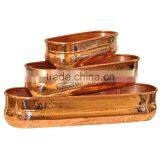 Copper Plated Antique Metal Planters thumbnail-1