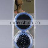 Round Folding Comb/Foldable Hair Brush With Mirror thumbnail-2