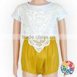 2017 Baby Summer Outfits Wholesale Short Yellow Baby Bloomer With Two Side Lace Baby Bloomer Shorts thumbnail-1