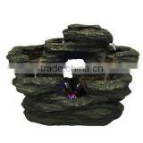 Two Stream Rock Tabletop Fountain With LED Lights thumbnail-5