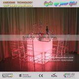 LED Flashing Dining Table Colour Changing Tempered Glass Table Lighted Square Dining Tables thumbnail-2
