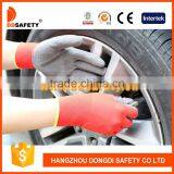 13G Grey Nylon Polyester Knitted Gloves With Red Foam Latex Coated on Palm Working Safety Gloves thumbnail-2
