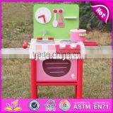 2017 New Design Mini Pink Wooden Girls Play Kitchen W10C269 thumbnail-2