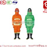 High quality 100% flame retardant fabric 97type Green Orange security fire fighting uniform