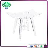 Transparent Crystal Living Room Stool Acrylic Piano Stool Luxury Glass 4 Legs Ottomans thumbnail-3