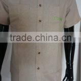 2017 OEM Design Cotton&linen Men's Short Sleeve Shirt thumbnail-1