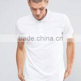 Custom Chest Logo Short Sleeve Button Placket Men's 100% Organic Cotton Breathable Pique 200g Casual White Blank Polo Shirt thumbnail-1