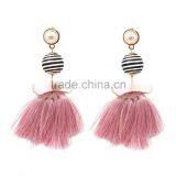 Bohemian Jewelry Big Ball Gems With Tassel Dangle Earrings thumbnail-6