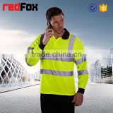 red 100% polyster net fabric safety t-shirt for running polo safety red t-shirts 3m high visible t-shirt