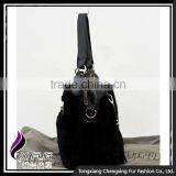 CX-H-50 Good Quality Leather Rex Rabbit Fur Women Bags/Handbag/Hand Bag thumbnail-4