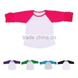 Wholesale Children Wear Icing Ruffle Raglan Shirt Baseball Shirt Long Sleeve Children's Boutique Clothing thumbnail-2