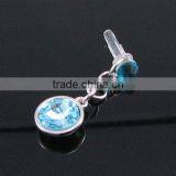 High Quality Crystal Dust Plug for Mobile Phone, Crystal Ear Plug for Cell Phone, Gold Dust Plug Mobile Jewelry thumbnail-1