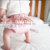 Baby girl bloomers pink ruffled diaper cover wholesale baby clothes