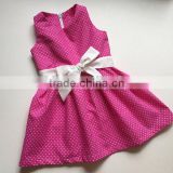 Hot Summer Baby Pictures Of Latest Gowns Designs Clothes Handmade Polka Dot Girl Dress With Belt Party Dresses