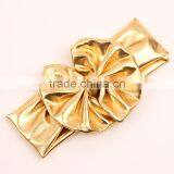 Cool Baby Girls Metal Color Headband 2017 Newborn Kids Elastic Cotton Hair Band Bows Hair Accessories thumbnail-1