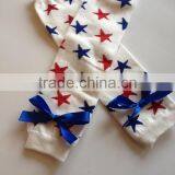 100% Cotton Leg Warmers Knitted Wool Leggings Blue Ruffle Leggings thumbnail-1