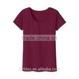 Plain no Brand Short Sleeve Cotton T-shirt With Fastener for Girls thumbnail-3