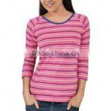 LADIES STRIPED LONG SLEEVE T SHIRT