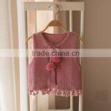 S32899W New Children Knitting Sleeveless Sweater Princess Kids Fashion Tassel Solid Vest thumbnail-1
