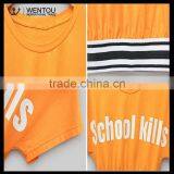 New Fashion Orange Bat Sleeve Printed Ladies T Shirt thumbnail-4