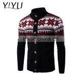 Custom Cardigan Winter Men Stand Collar Jacquard Pattern Knit Christmas Sweater thumbnail-5
