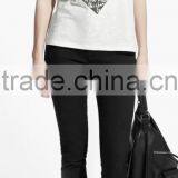 Sweet Teen Girls Heart Print Rolled-up Sleeves White Korean Fashion Cotton T Shirt thumbnail-1