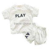 Wholesales Summer Cotton Short Sleeve Kids t Shirt With Pants Set thumbnail-5