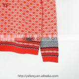 Red Gray Color White Spot Blended Wool Round Neck Knitted Sweater thumbnail-3