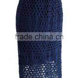 2016 Guangzhou Shandao New Arrival Summer Fashion Design Plain Dyed Navy Knee Length Net Cotton Skirt Women thumbnail-4
