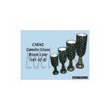Candle Glass Black Line (set of 4) thumbnail-1